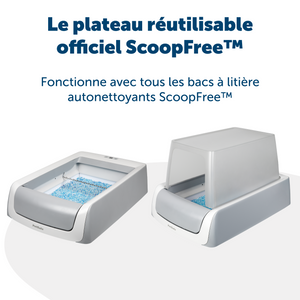 Plateau à litière réutilisable ScoopFree avec litière cristal bleu premium non agglomérante